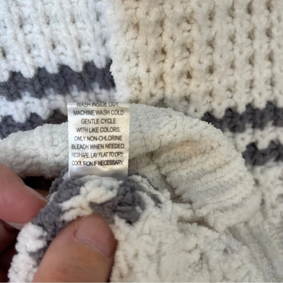 Moral Fiber Chenille Soft Striped Lace Up Back Sweater Long Length Size Small‎ - Picture 7 of 10